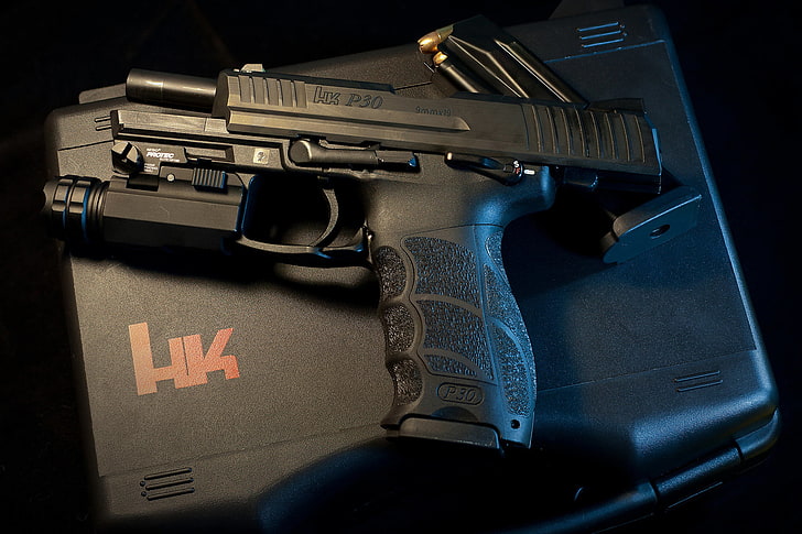 gun, weapons, Heckler &amp; Koch, P30, handgun, communication, HD wallpaper