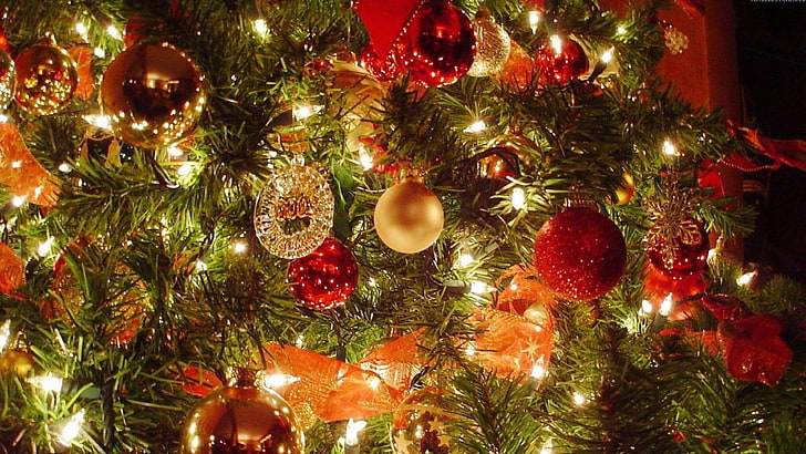 decor, christmas ball, illuminate, celebration, event, pine