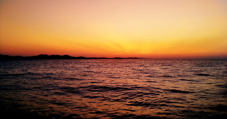 Croatia, zadar, sea, sky, horizon, sunlight, nature, sunset, HD wallpaper