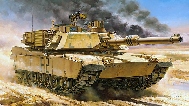 Tanks, M1 Abrams, Artistic, military, armored tank, war, armed forces