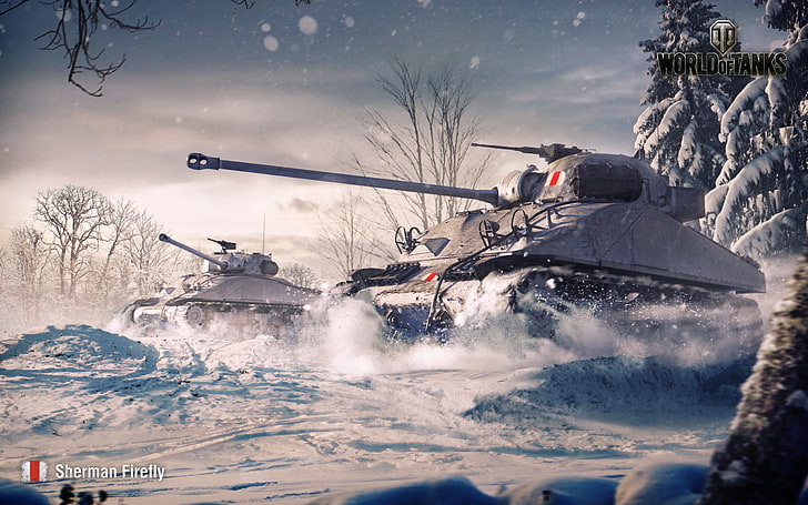 three gray tanks illustration, sherman firefly, wargaming, World of Tanks, HD wallpaper