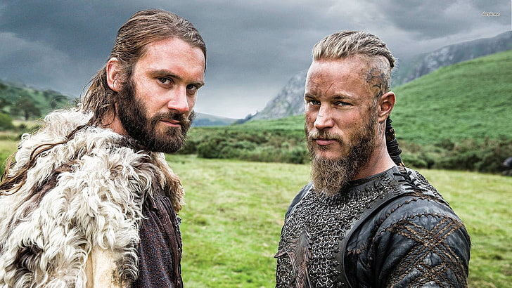 two Vikings actors, Vikings (TV series), Ragnar Lodbrok, Rollo Lothbrok, HD wallpaper