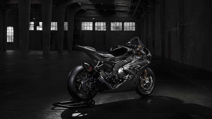 motorcycle, bmw, black motorcycle, bmw hp4, transportation, HD wallpaper