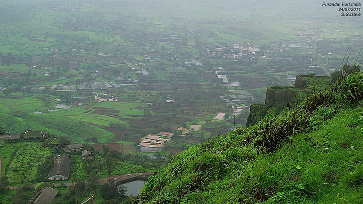 Purar Fort In Monsoon, green leaf grass, shivaji, sambhaji, vajragad