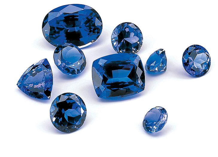 blue gemstone collection, sapphire, jewelry, crystal, precious Gem