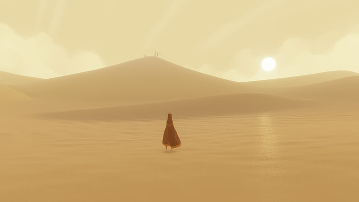The Journey, video games, mountain, sky, beauty in nature, tranquil scene