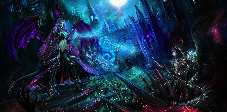 HD wallpaper: spooky, demoness, fantasy art, artwork, magic | Wallpaper ...