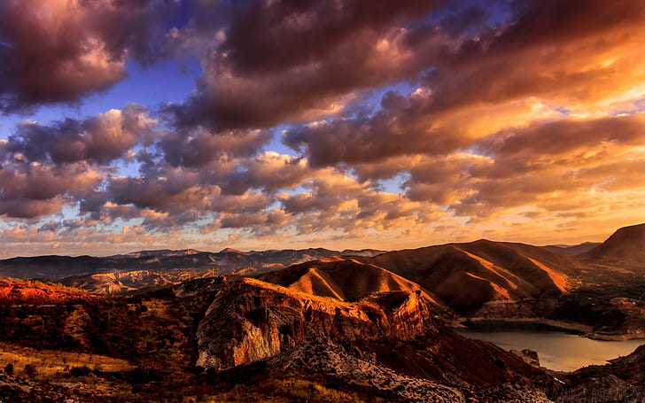 The Sierra Nevada, california, hdr, mountains, landscape, HD wallpaper