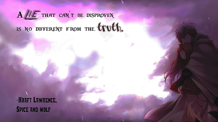 quote, Spice and Wolf, Lawrence Kraft, anime, artwork, typography, HD wallpaper