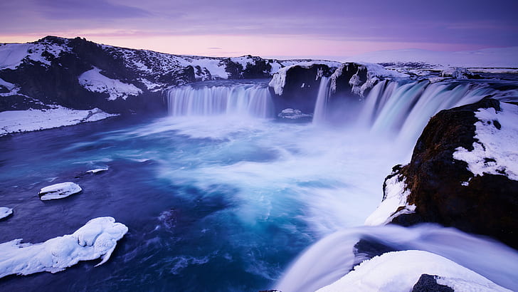 Godafoss waterfall Iceland 4K 8K, HD wallpaper