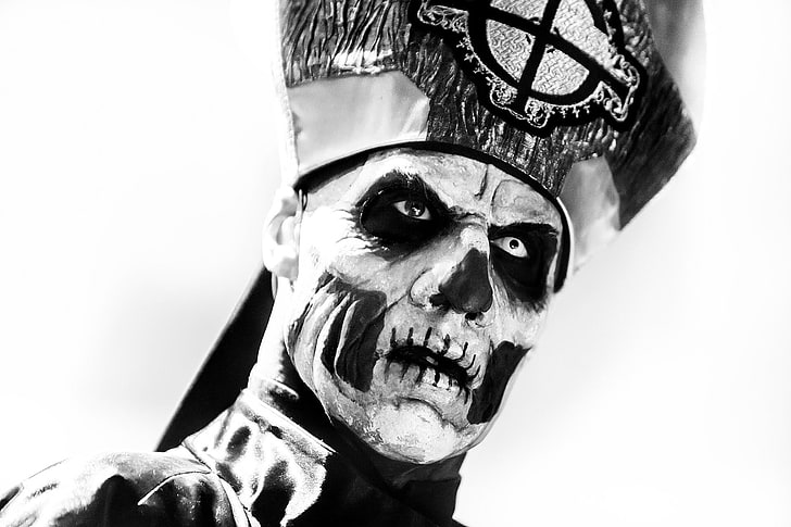 man with skull makeup wallpaper, Ghost B.C., Papa Emeritus, musician, HD wallpaper