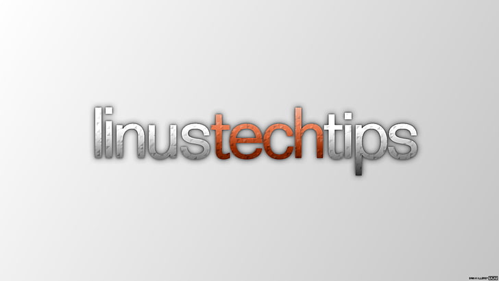 Linus Tech Tips text, Trixel, studio shot, white background, western script