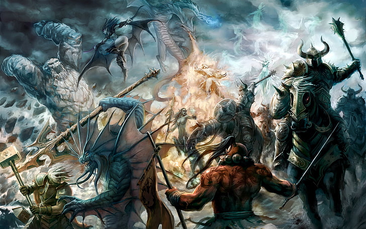 monster holding sword illustration, Dota 2, video games, fantasy art