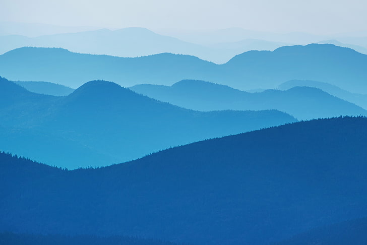 Mountains, Blue, Lake Placid, 4K, Minimal, scenics - nature, HD wallpaper