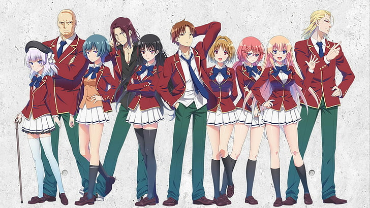 anime, classroom of the elite, group of people, full length, HD wallpaper