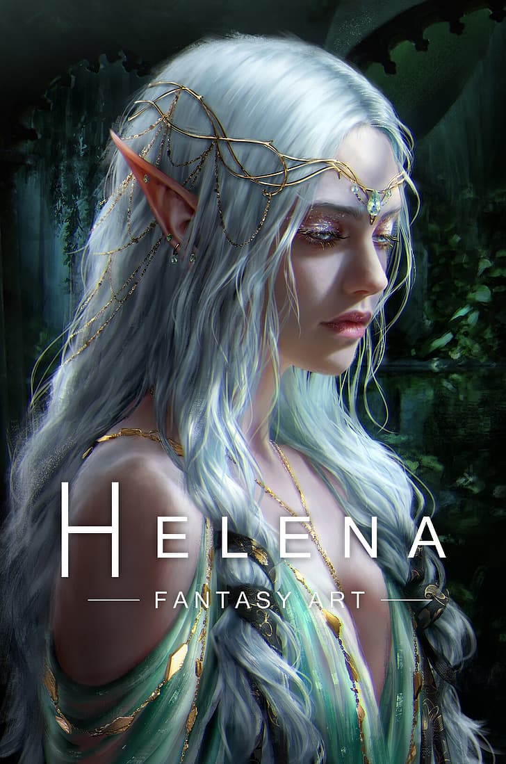 Helena Cnockaert, Elfs, elves, fantasy art, elf ears, digital art