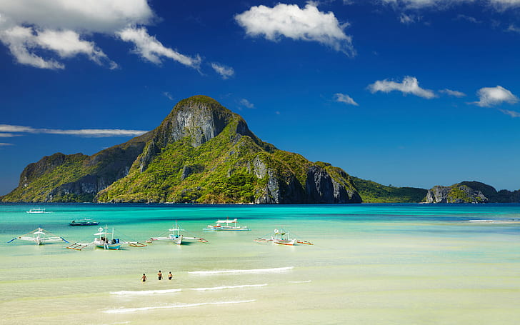 Municipality Of El Nido On The Island Of Palawan Asia Philippines In The Pacific Ocean Beautiful Beach Photo Wallpaper Hd 1920×1200, HD wallpaper