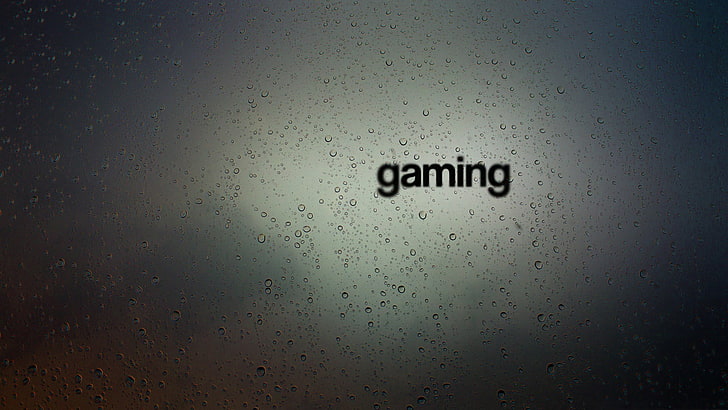 gaming text, video games, simple background, water drops, abstract, HD wallpaper
