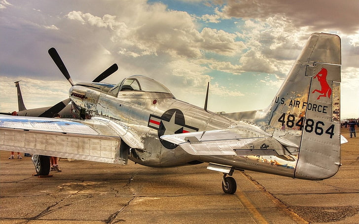 U.S. Air Force 484864 plane, North American P-51 Mustang, airplane, HD wallpaper