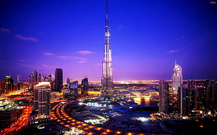 Download wallpapers Dubai, night, skyscrapers, Burj Khalifa, Dubai  cityscape, Dubai skyline, UAE for desktop with resolution 3840x2400. High  Quality HD pictures wallpapers
