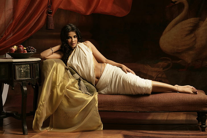actress, bollywood, indian, nandana, saree, HD wallpaper