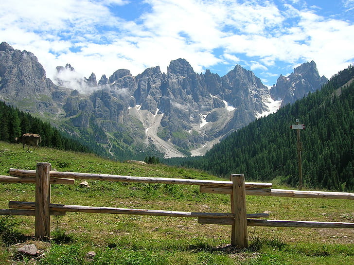 Val Venegia, mountain, landscape, mountain hut, montano, fegatelli, HD wallpaper