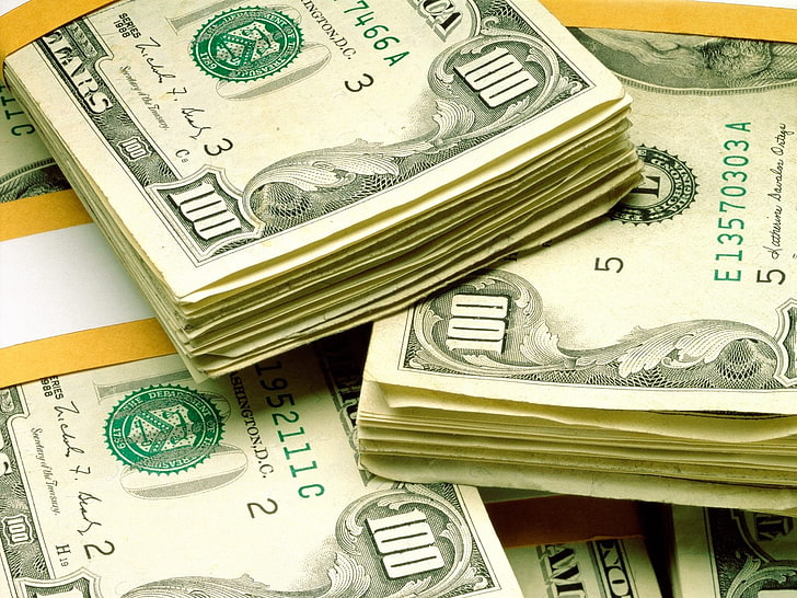100 US dollar banknote lot, money, bills, stack, currency, finance