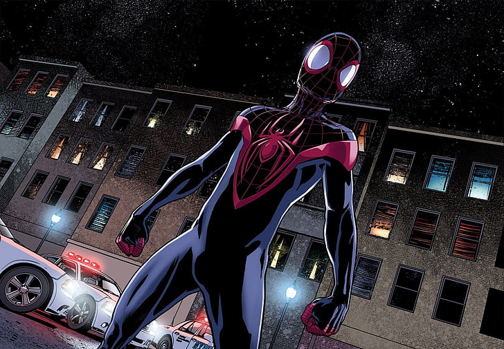ultimate spider man, night, building exterior, built structure, HD wallpaper