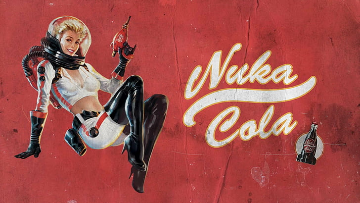 vault girl, Fallout 4, video games, pinup models, Nuka Cola, HD wallpaper