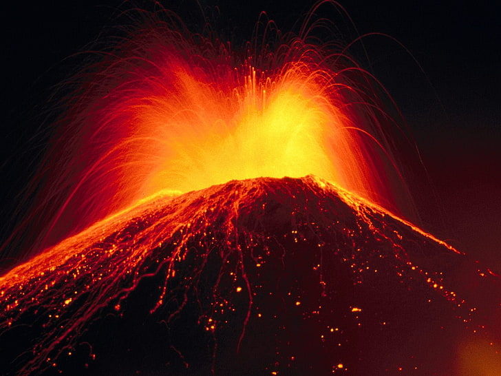 Volcano Eruption, volcano eruption screenshot, Nature, Scenery, HD wallpaper