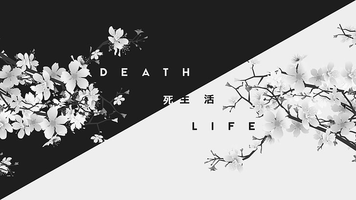 Hd Wallpaper Death Japan Kanji Life Dark White Wallpaper Flare