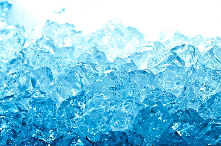 ice crash, water, macro, blue, cubes, ice Cube, frozen, cold - Temperature, HD wallpaper