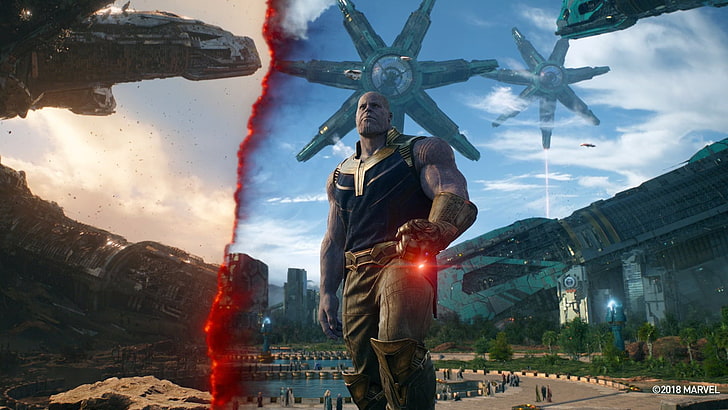 Thanos from Marvel Infinity War movie still screenshot, Marvel Cinematic Universe, HD wallpaper