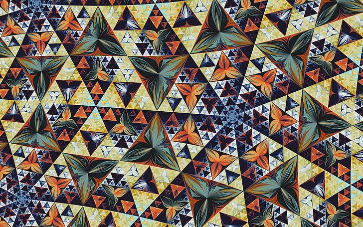sierpinski triangle, fractal, chaotica, butterfly, digital art, HD wallpaper