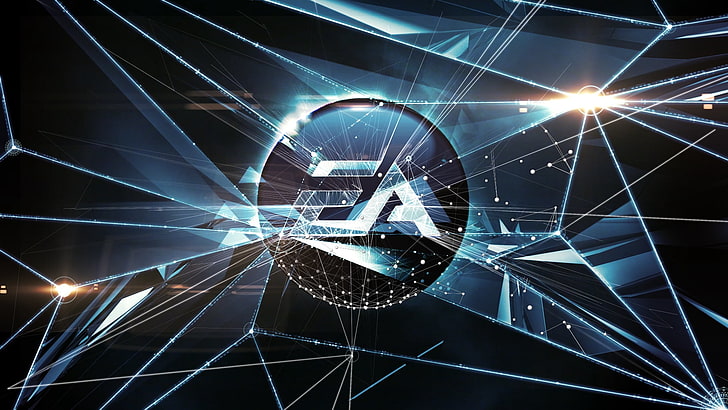 EA Sports logo, electronic arts, corporation, video games, abstract, HD wallpaper