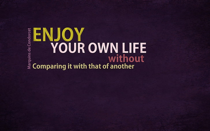 enjoy your own life without text on black background, minimalism, HD wallpaper