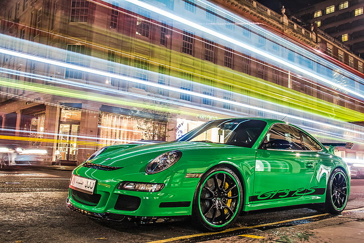 Shallow focus photography of Green Sports car, Cars, London, supercars