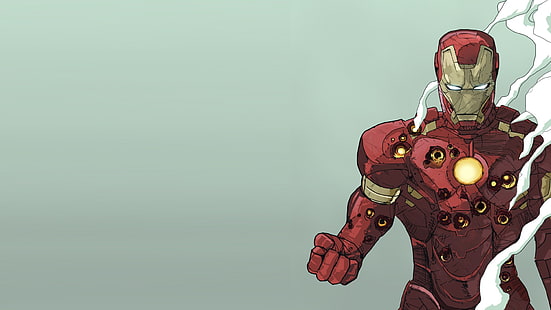 Iron Man digital wallpaper, Marvel Comics, copy space, machinery HD wallpaper