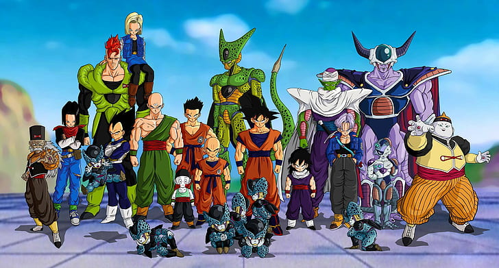 Dragon Ball Z illustration, group of people, traditional clothing, HD wallpaper
