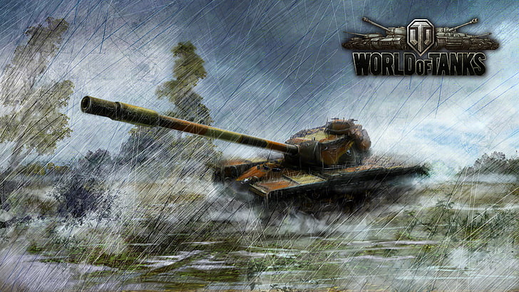World of Tanks digital wallpaper, WoT, T110E5, motion, water HD wallpaper