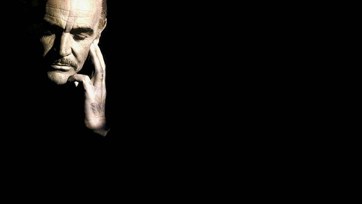 Sean Connery, men's black shirt, male celebrities, 1920x1080, HD wallpaper