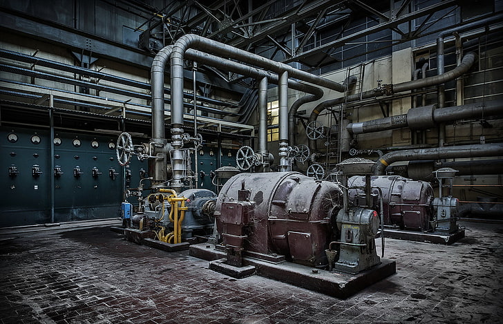background, plant, factory, industry, pipe - tube, equipment, HD wallpaper