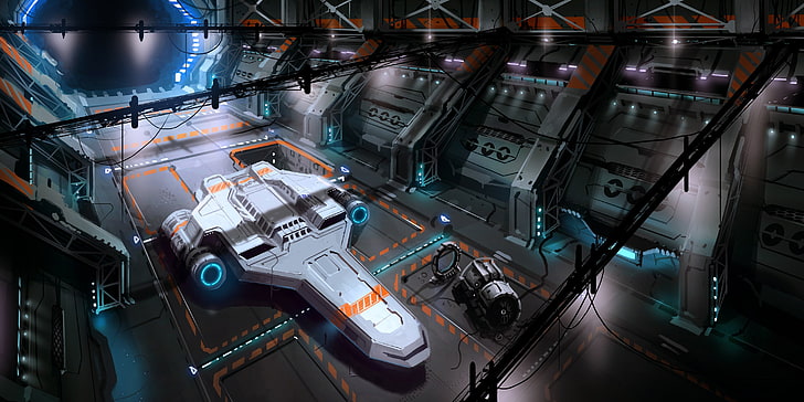 white rocket ship illustration, FTL, spaceship, science fiction, HD wallpaper