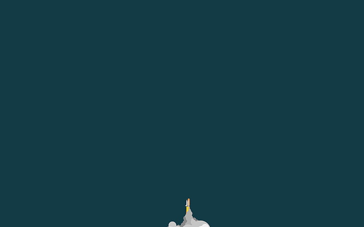 untitled, space, minimalism, space shuttle, Launch, green background