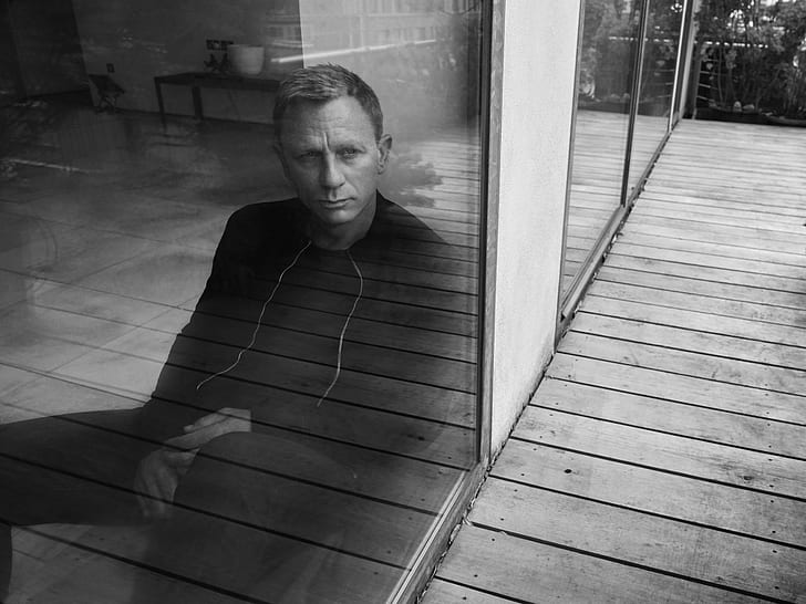 Daniel Craig, monochrome, HD wallpaper