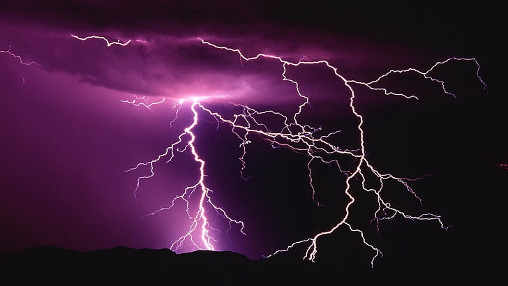 Thunderbolt, lightning, nature, sky, storm, power in nature