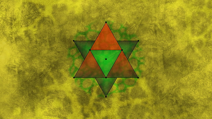 abstract, geometry, sacred geometry, grunge, green color, triangle shape