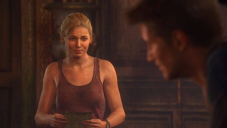 women's brown tank top, Uncharted 4: A Thief's End, PlayStation 4