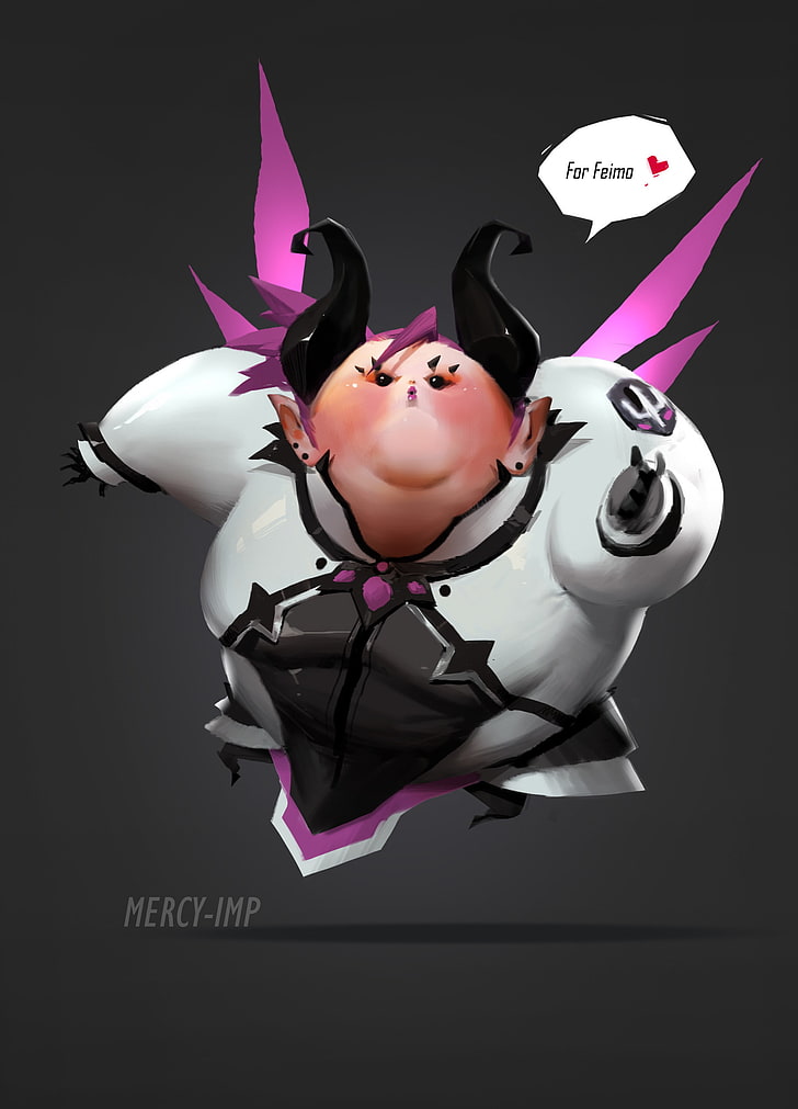 Overwatch, chubby, concept art, Mercy (Overwatch), Fly, wings