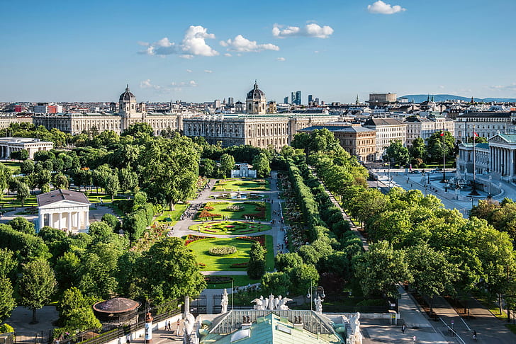 vienna, austria, capital, travel, view from above